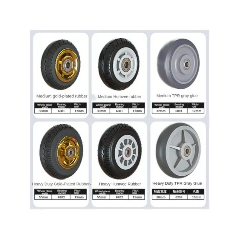 1 шт. 3-дюймовое резиновое среднее позолоченное/Humvee/ TPR бесшумное колесо