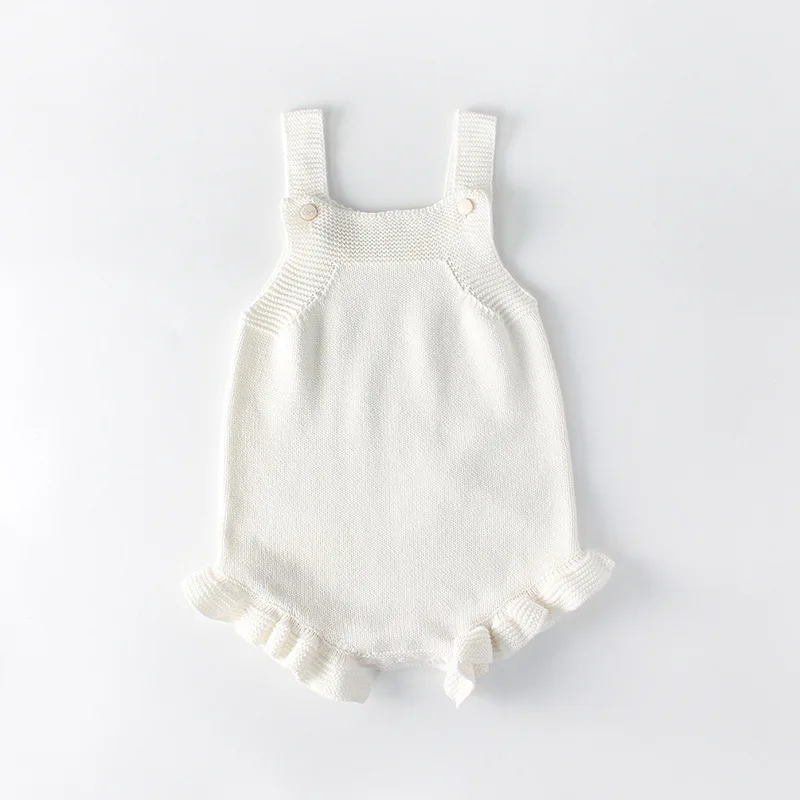 

Spring and autumn boys and girls baby knitted wool fungus side one-piece bag fart romper to go out short romper