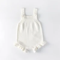 spring and autumn boys and girls baby knitted wool fungus side one piece bag fart romper to go out short romper