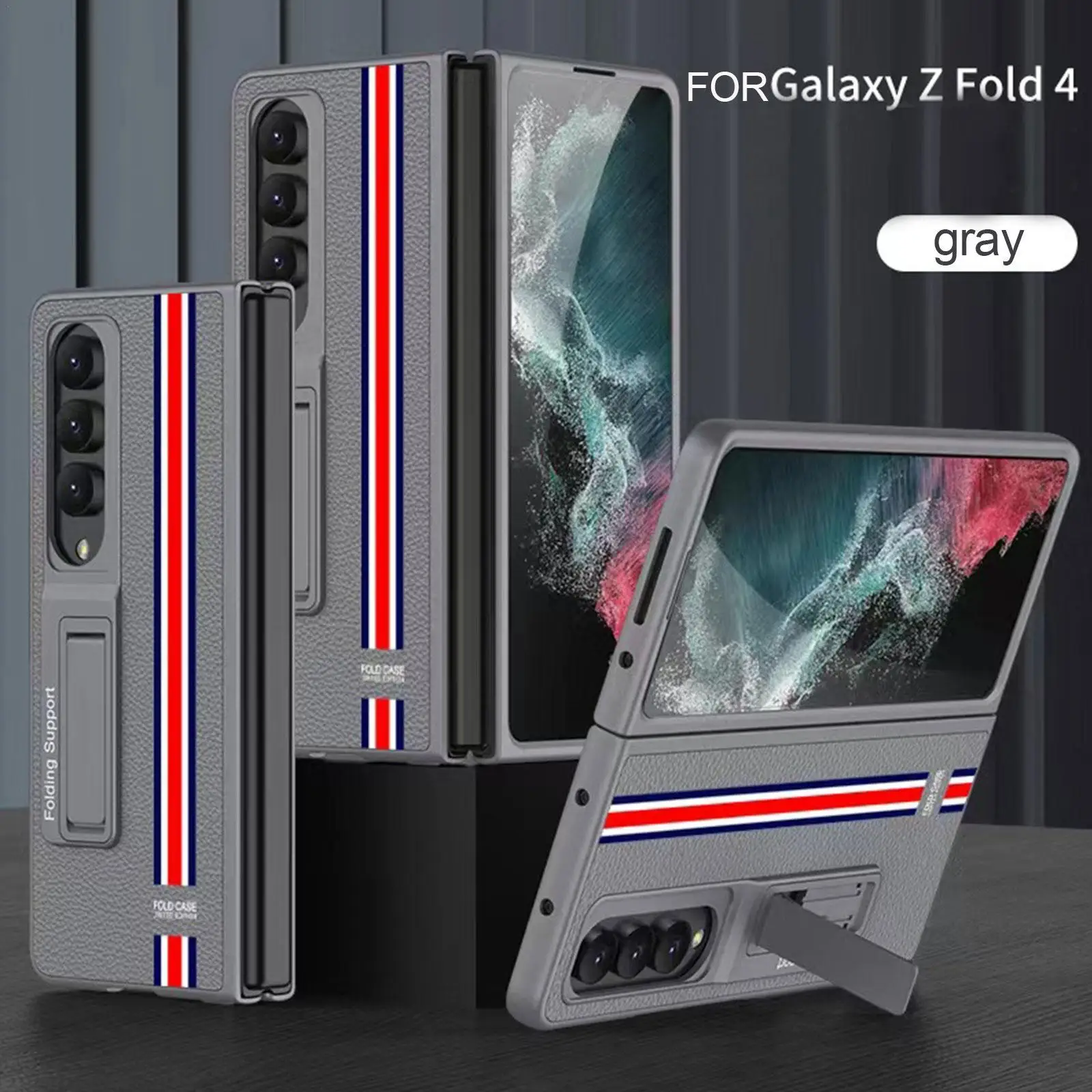 

For Samsung Galaxy Z Fold 3 Case Frame Pen Slot Holder Cover Hard Plastic Shockproof Case for Z Fold 3