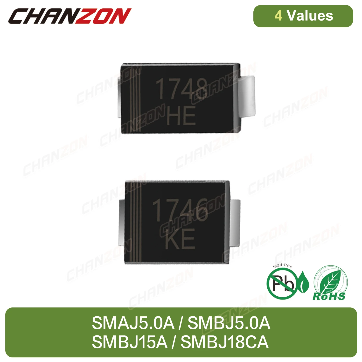 

4 значения, SMD TVS диод SMAJ5.0A SMBJ5.0A SMBJ15A SMBJ18CA SMA SMB, однонаправленный канал, переходный источник напряжения, диоды