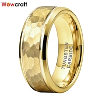 8mm dropshipping fashion gold tungsten carbide couple finger rings for women men jewelry wedding band brushed finish comfort fit