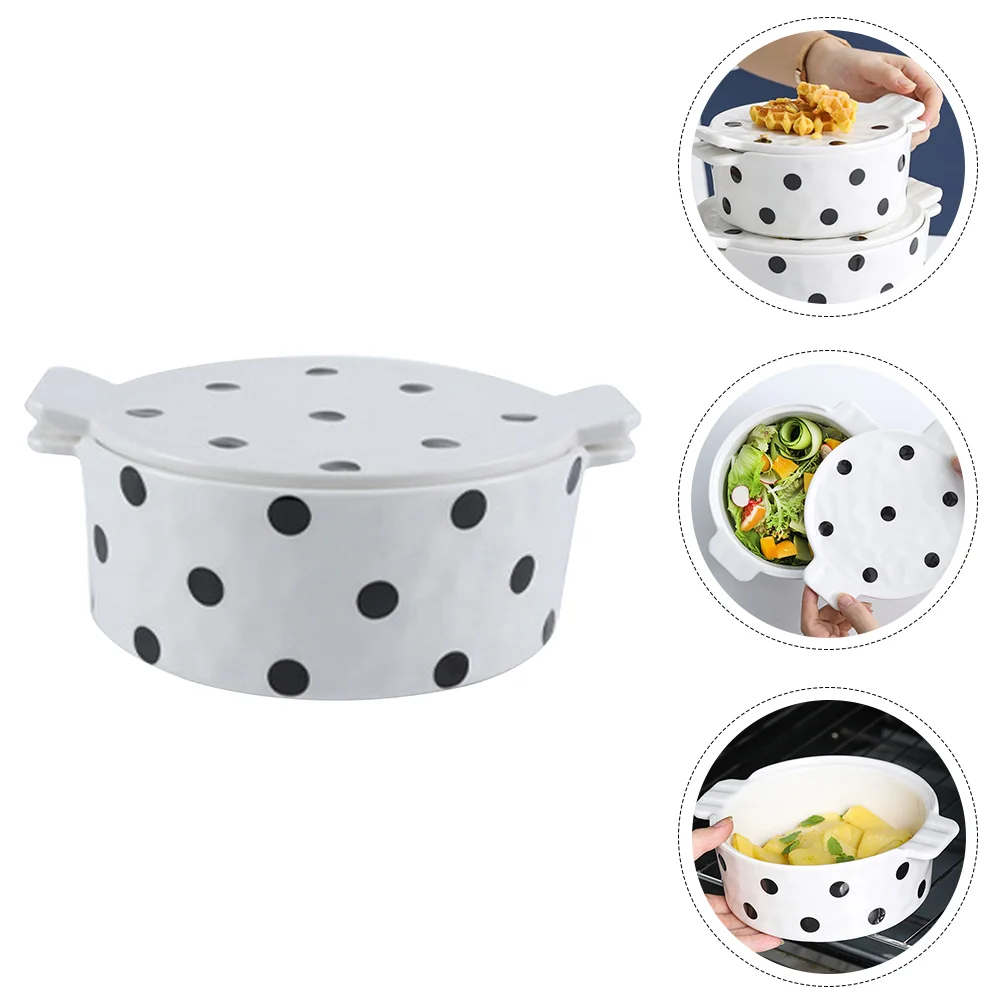 

Ceramic Dish Bowl Baking Tray Pan Casserole Serving Porcelain Oven Bowls Cheese Dessert Mixing Round Brulee Creme Snack Set