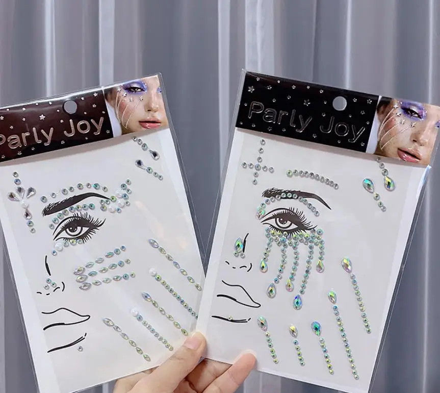 Наклейки для глаз самоклеящиеся с жемчугом ювелирный горный хрусталь