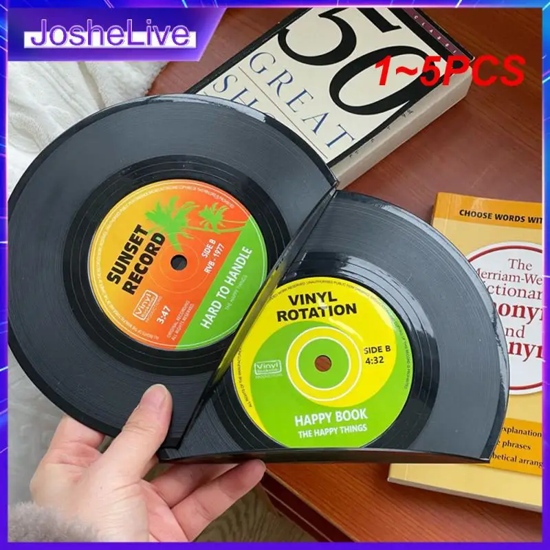 1~5PCS Vinyl CD Bookends Creative Record Bookstand Desktop Decoration Rubbie Vintage Partition Bookcase Office Accessories