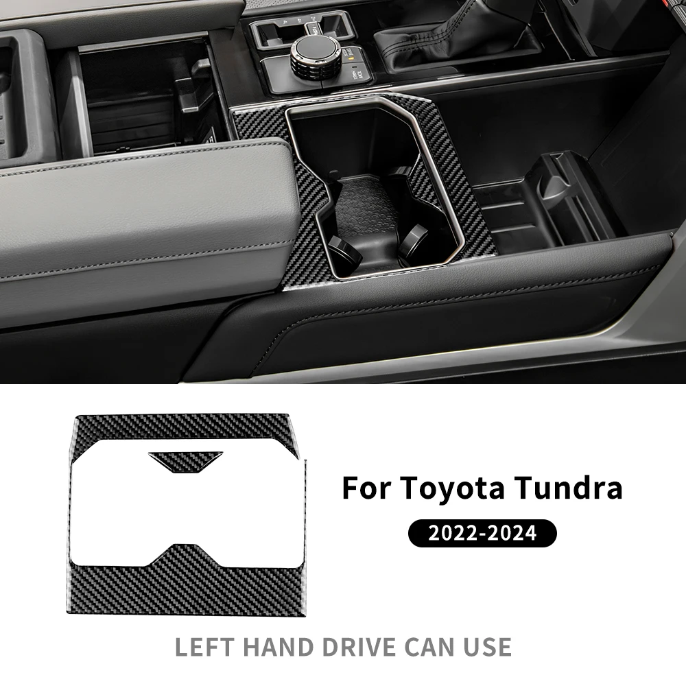 

Для Toyota Tundra 2022 2023 2024 реальное мягкое углеродное волокно Автомобильная водная чашка Подушка рамы наклейка внутренняя отделка LHD аксессуары