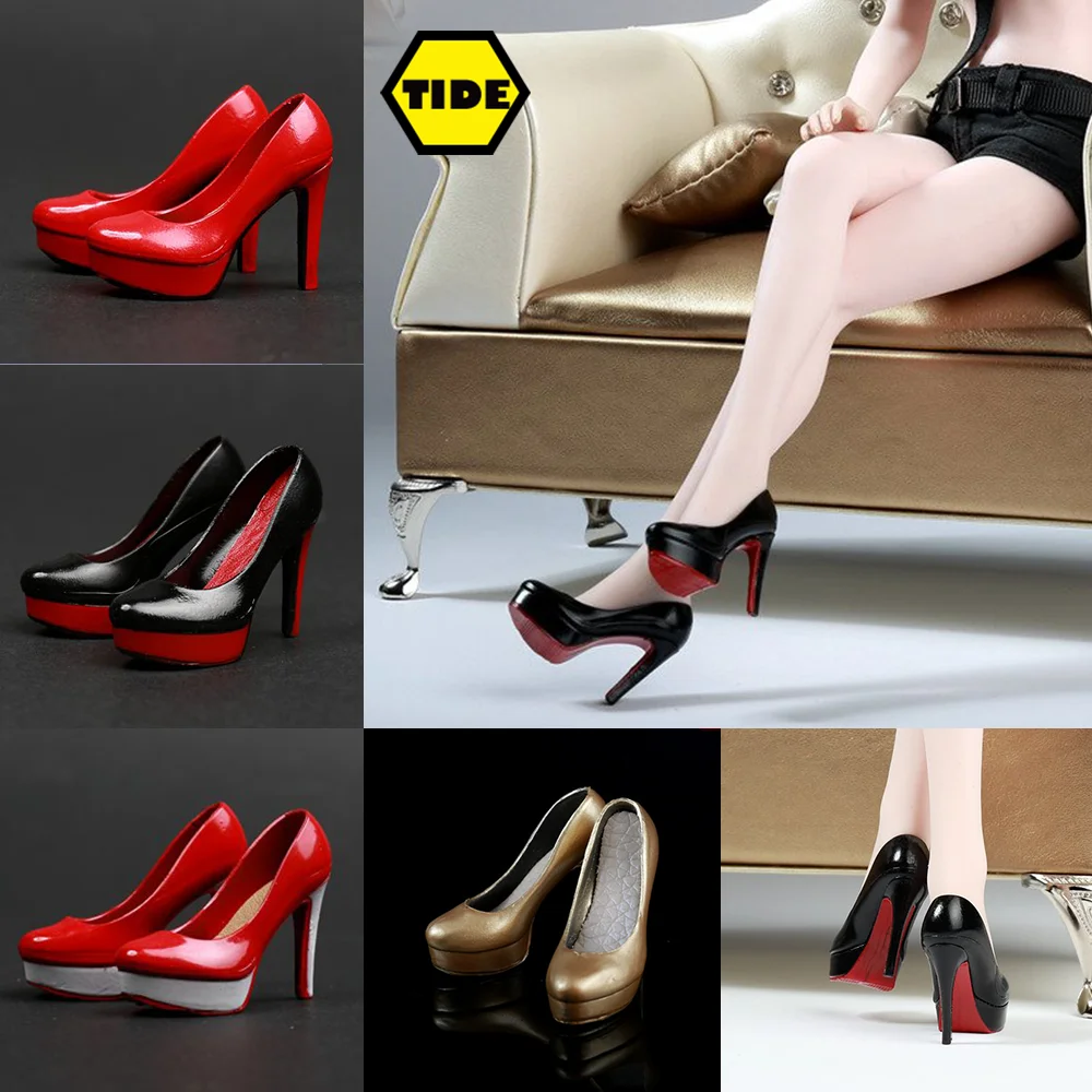 

1/6 Female Soldier Girl High Heel Shoes Women Simulation Stiletto Court Shoes Model for 12in Action Figure PH TBL JO