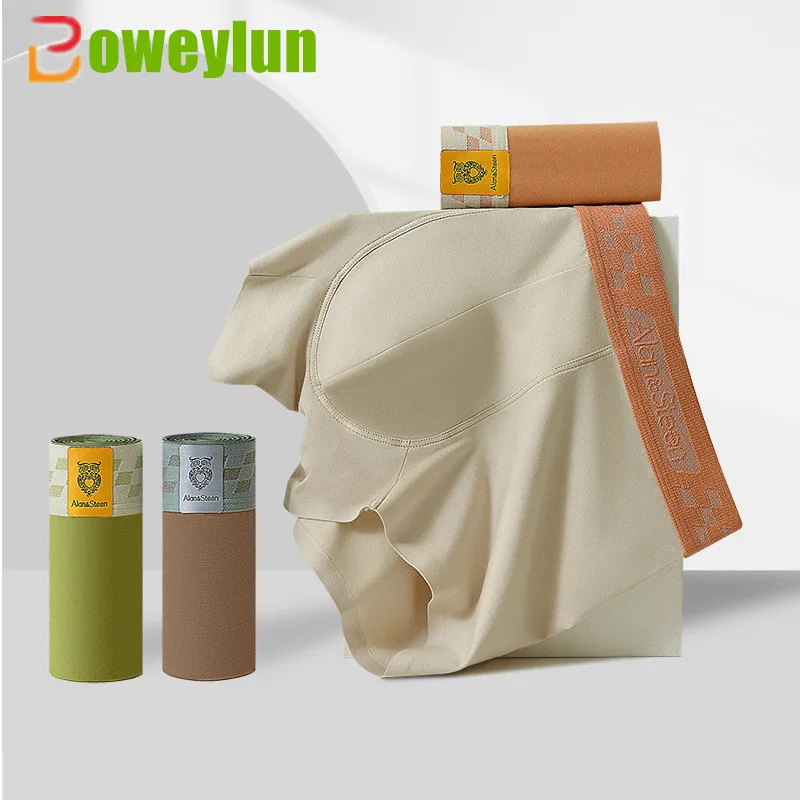 

Boweylun New Modal Cotton Men's No-Trace Antibacterial Underwear Skin-friendly Sweat-absorbent Breathable Boxer Briefs Boys