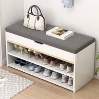 economical wooden shoe stool cabinet with cushion storage seat changing simple household creative furniture rack boots organizer