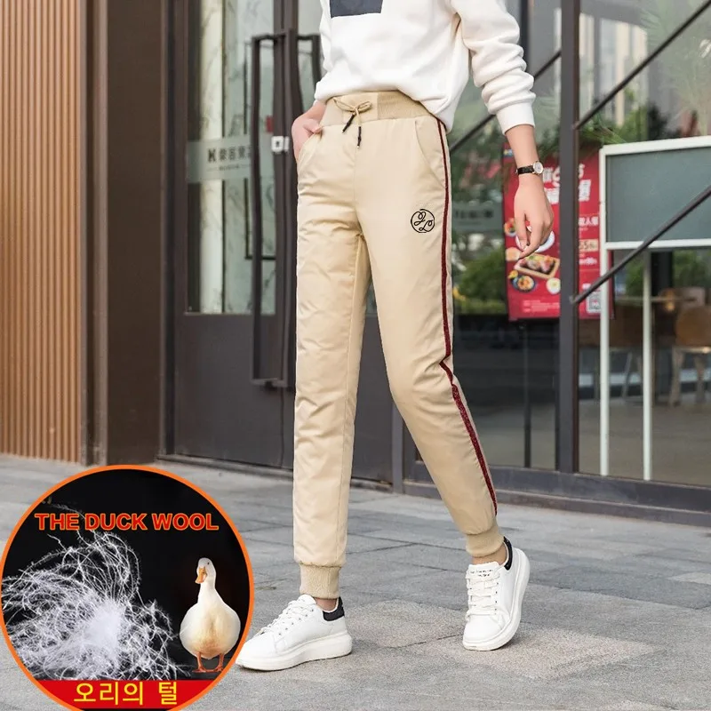 

Korea Women Golf Down Pants Winter Light Soft Duck Feather Golf Trousers Keep Warm White Duck Down High-waisted Woman Golf Pant