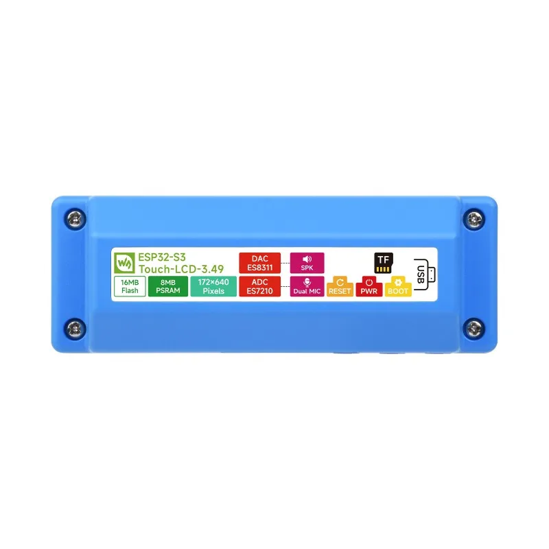 Фото Плата разработки ESP32-S3 с 3,49-дюймовым сенсорным IPS-дисплеем 172×640, двухъядерный процессор ESP32-S3R8, высокопроизводительный модуль IoT с Wi-Fi/BLE 5 №4