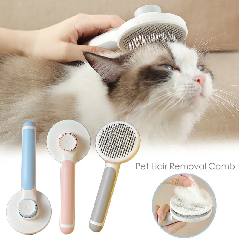 

Pet Comb Self Cleaning Slicker Brush for Dog and Cat Removes Undercoat Tangled Hair Massages Particle Improves Circulation
