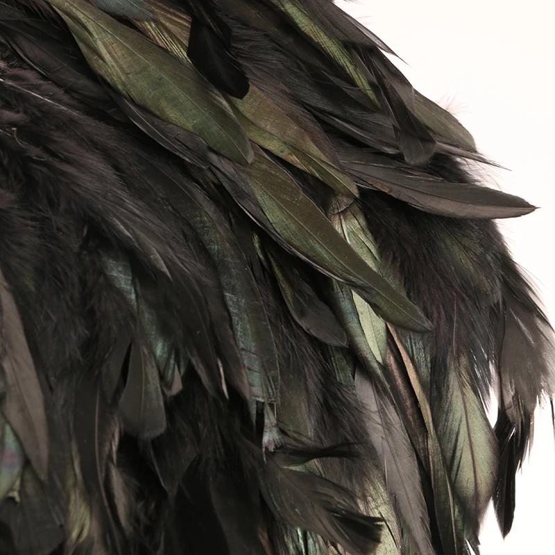 Fashion Fur Vest Peacock Feather Cape Coat Women Elegant Short Paragraph Shawl Dance Waistcoat High-grade Wrap Jacket Props