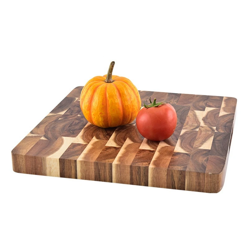 

Thick Acacia Wood Cutting Board Reversible Multipurpose Inner Handles