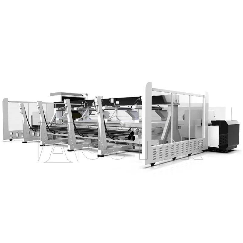 

6 Meter Automatic Feeding 2kw 3KW Cnc Metal Tuber Fiber Laser Tube Cutting Machine AKJ60F