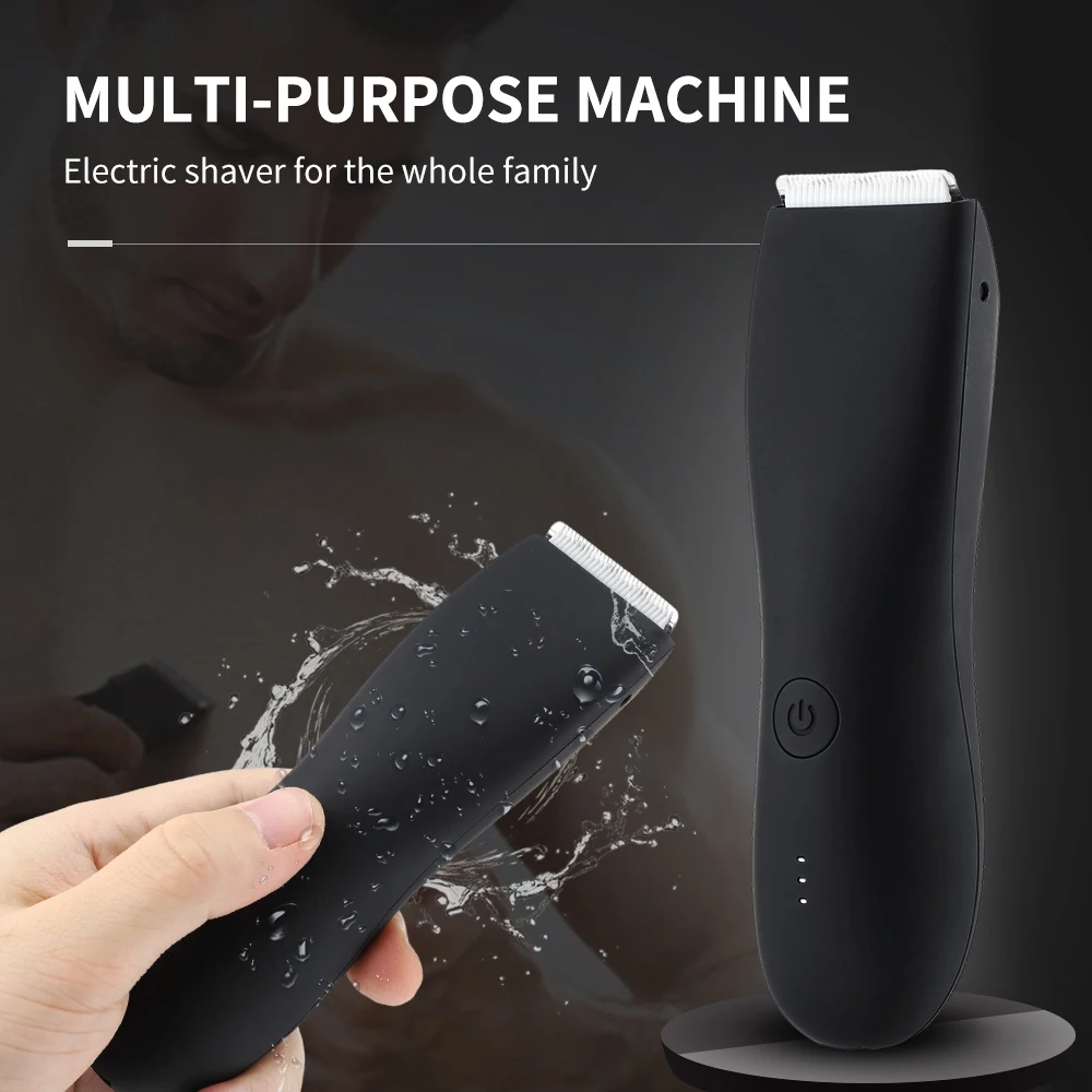 Professional Electric Groin Hair Trimmer Body Groomer for Men IPX7 Waterproof Wet/Dry Clippers Ultimate Male Hygiene Razor Face