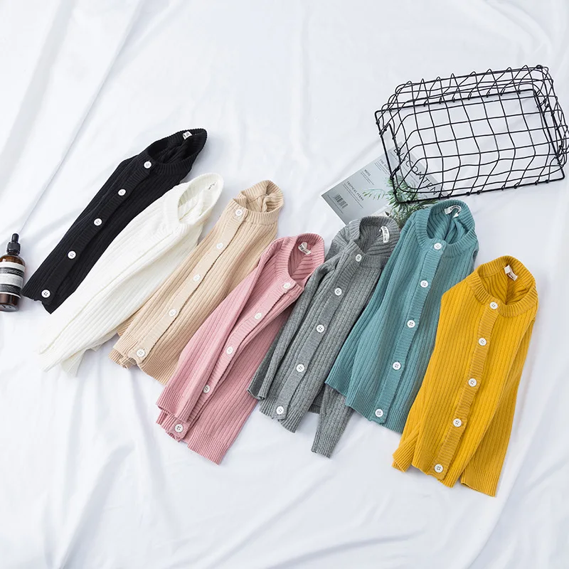 

Spring Autumn Kids Boys Girls Long Sleeve Pure Color Cardigan Coat Baby Boy Girl Jacket Boy Girl Children Knitted Cardigan Coat
