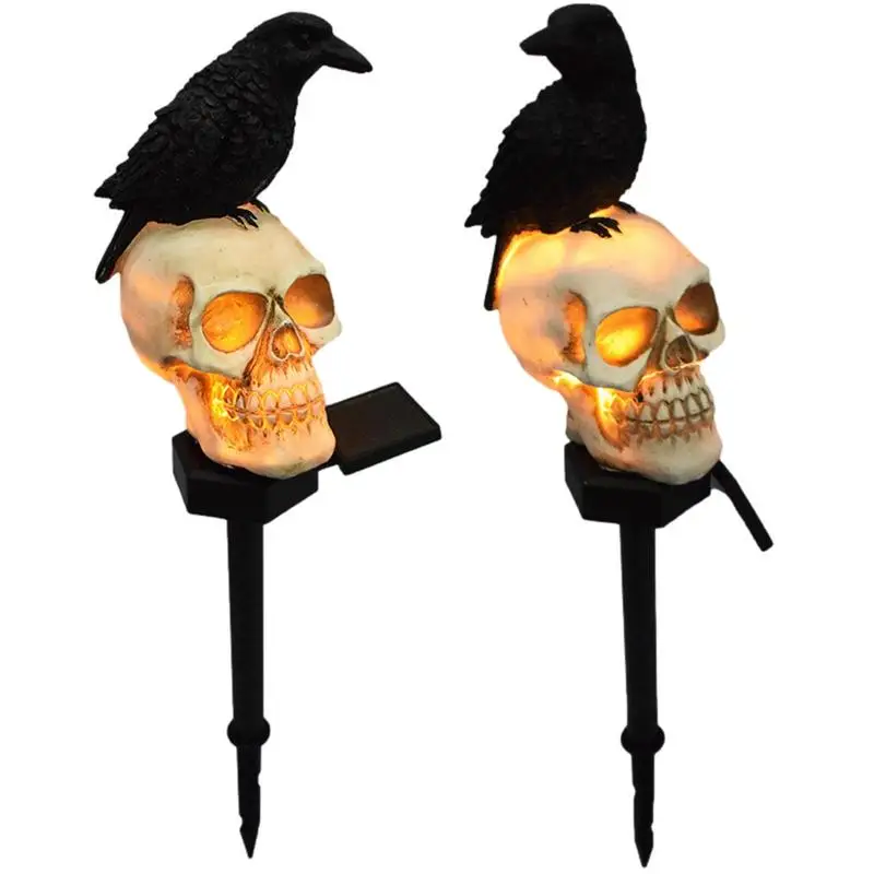 

Водонепроницаемый светильник на солнечной батарее, украшение для сада и газона в виде черепа, искусственная кожа, искусственная кожа, для балкона, праздника