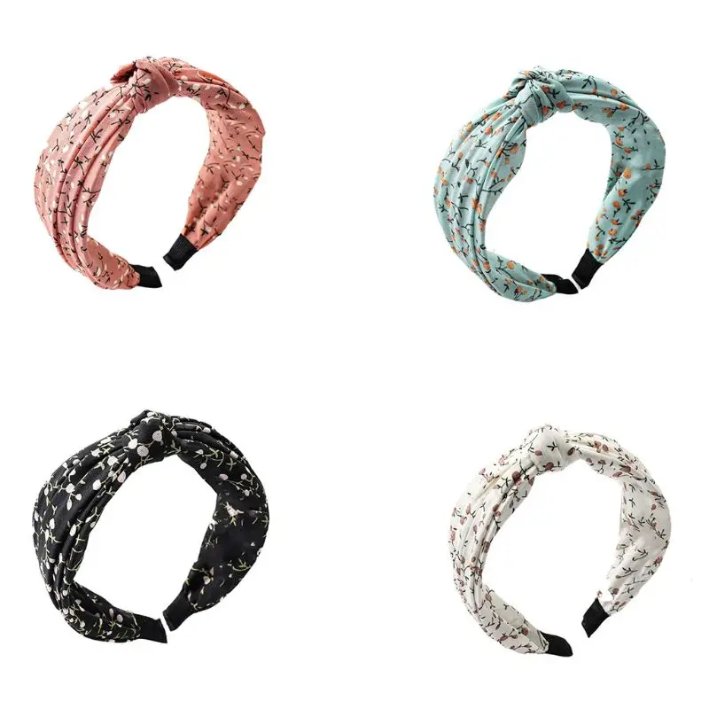 

L5YA корейский пасторальный стиль женская модель со складками с узлом Бохо широкие волосы H