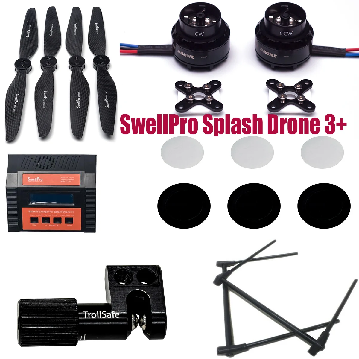 

SwellPro Splash Drone 3+ Fishing Camera Drone Spare parts blades propeller motor Balance Charger high tripod Bait Tractor etc.