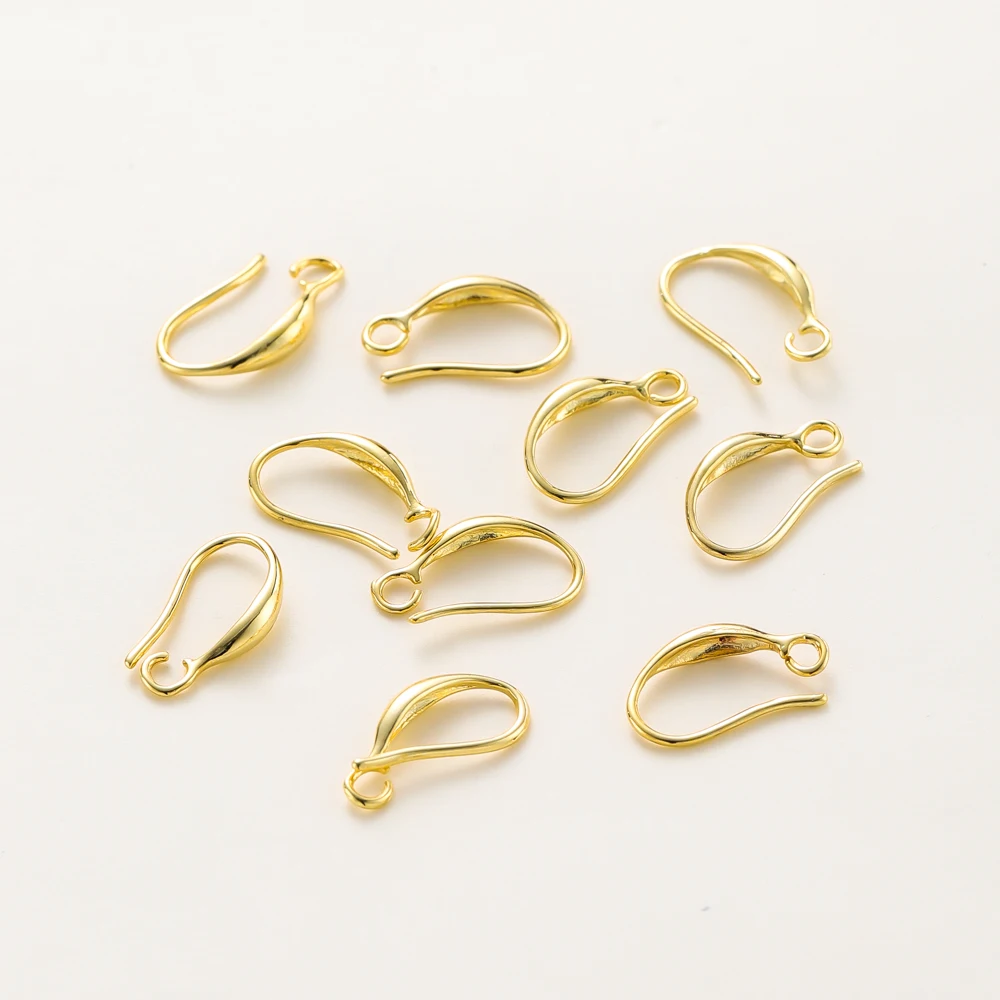 

10pcs 20x12.5MM Hole 2MM 14K&18K Gold Color Brass Stud Earrings Pins Earrings Clasps High Quality DIY Jewelry Making Findings