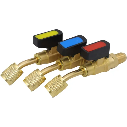 Адаптер шарового крана из трех частей, адаптер шарового крана с прямым стопором для заправочного шланга R22, поплавковый клапан для инструмента хладагента HVAC