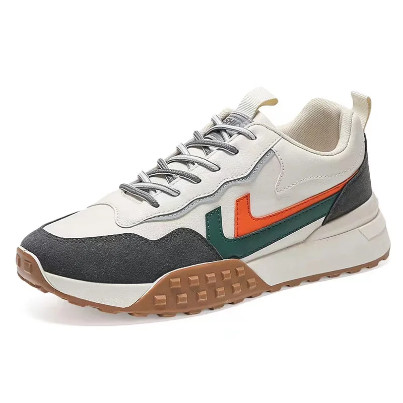2022 spring and autumn new men's casual shoes comfortable shoes artificial leather men's flat shoes outdoor sports shoes
