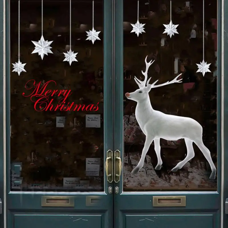 

Christmas Window Stickers Christmas Elk And Christmas Tree Electrostatic Paste Merry Christmas Home Decor New Year Stickers 2022
