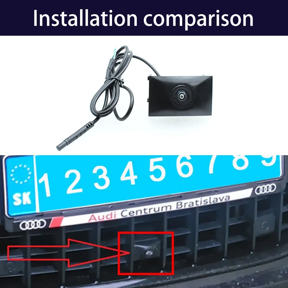 HD 170° ° Автомобильная передняя камера Fisheye AHD 1080P для Audi Q7 4L Facelift 2010 2011 2012 2013 2014 2015 с