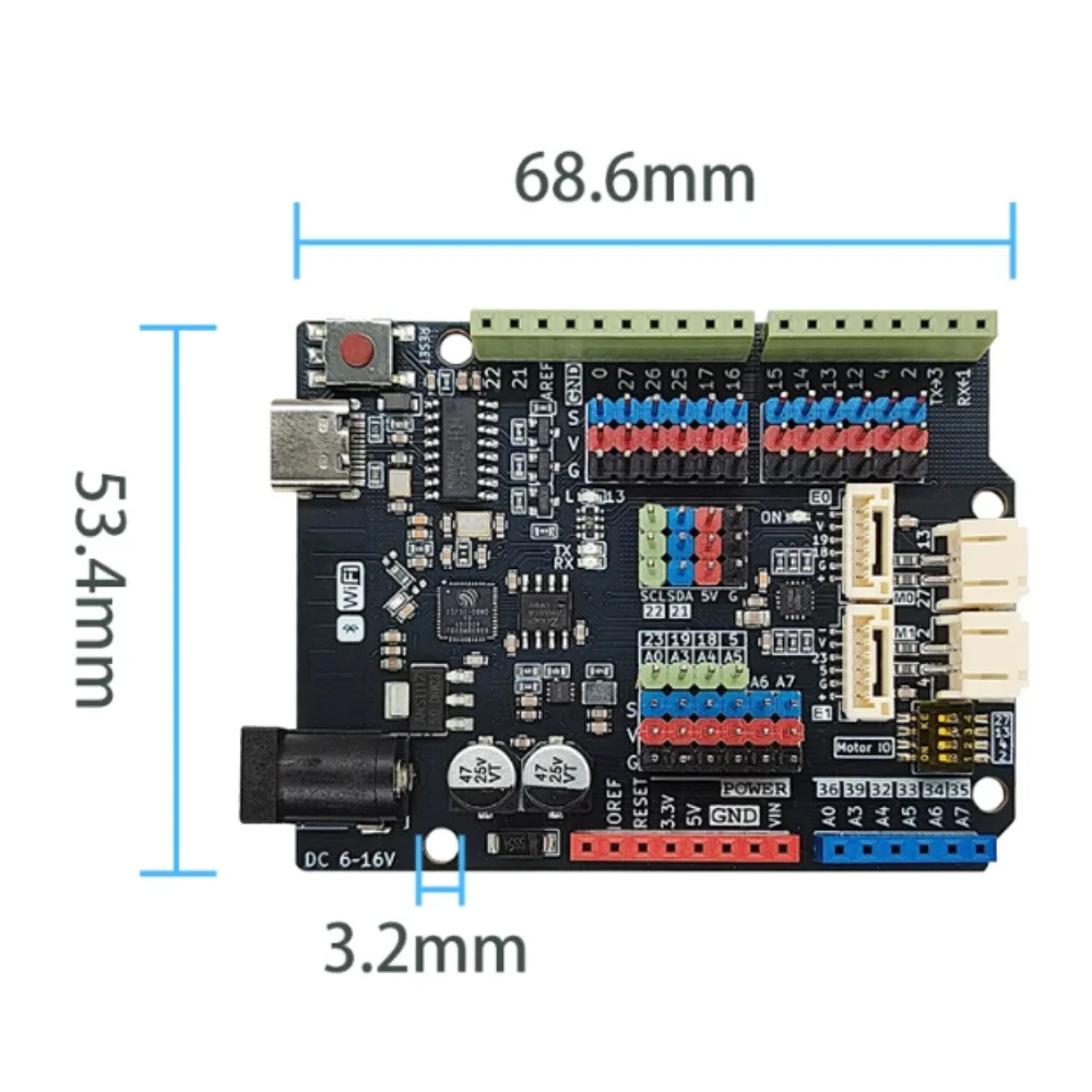 Фото Плата управления ESP32-WROOM-32, плата разработки ESP32-UNO, Wi-Fi, Bluetooth, двойной режим, совместима с Arduino UNO №5