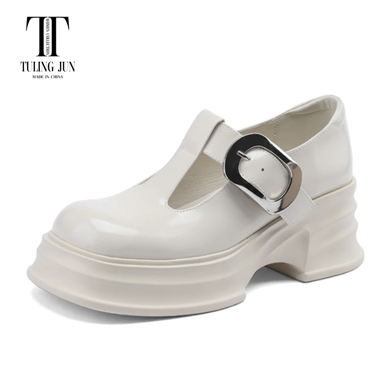 

TULING JUN 2023 Spring Autumn Female Pumps Square Toe Loafers Thick Bottom Casual Solid Color Single Shoe For Woman ZF3715