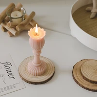 wooden aromatherapy candle candlestick holder home decoration round diy hand painted painting art log ornaments graffiti artwork
