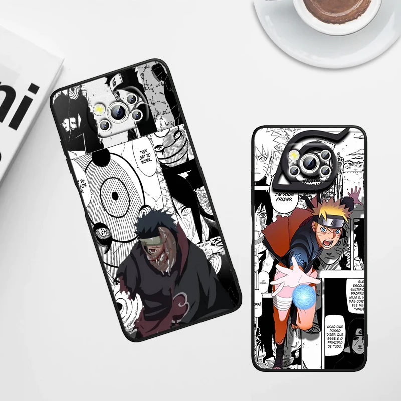 manga style anime naruto for xiaomi civi mi poco x3 nfc f3 gt m4 m3 m2 x2 f2 pro c3 f1 silicone shell capa black phone case free global shipping