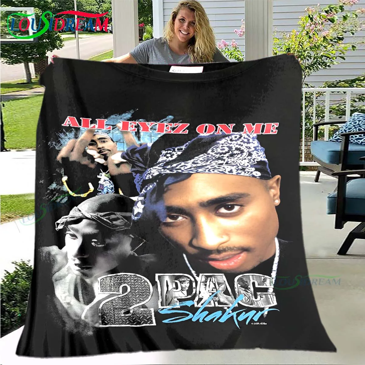 Одеяло Pop Singer Tupac-Shakur Фланелевое покрывало для кровати дивана пикника офиса