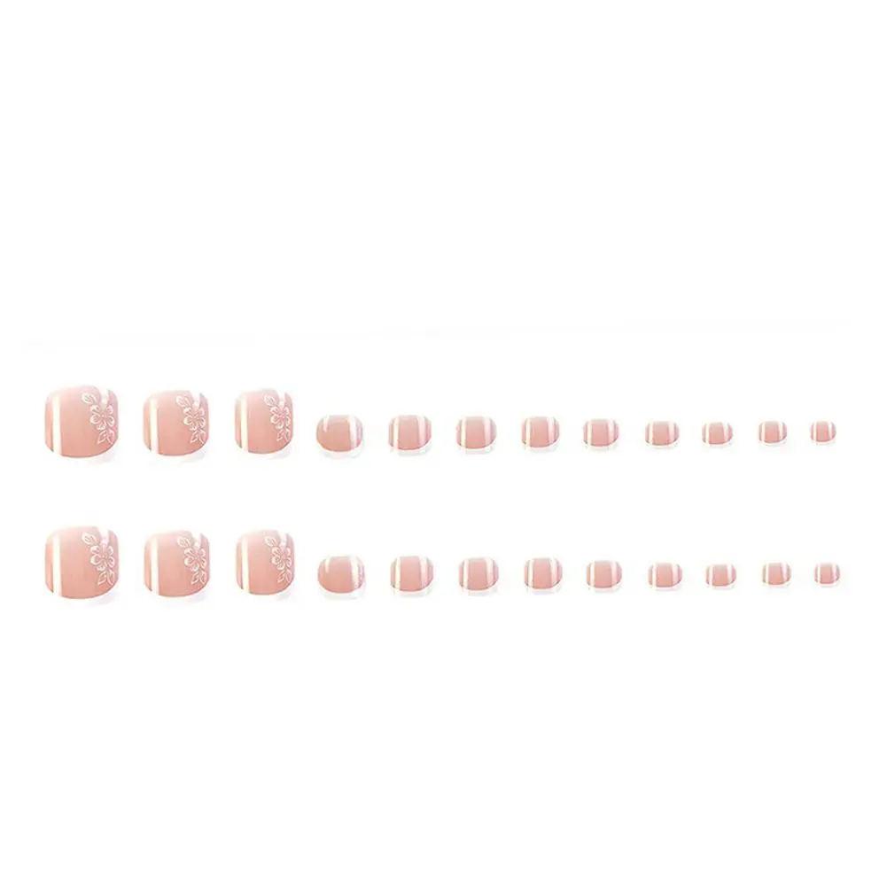 1 патч белые накладные ногти на ногах многоразовые водонепроницаемые