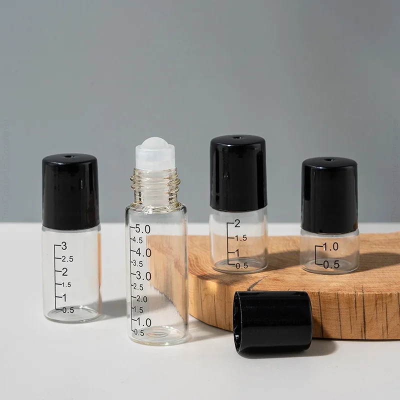 10 шт. стеклянные мини-бутылки в рулонах с тонкой шкалой 1/2/3/5 мл для эфирных масел