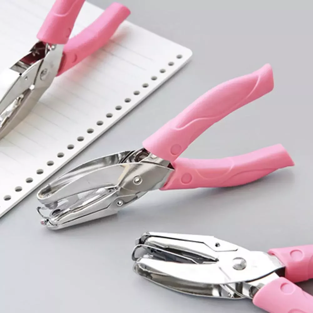 

Розовый металлический Дырокол для бумаги, Дырокол в форме сердца, круга, одно отверстие для скрапбукинга, блокнота, поздравительных открыто...