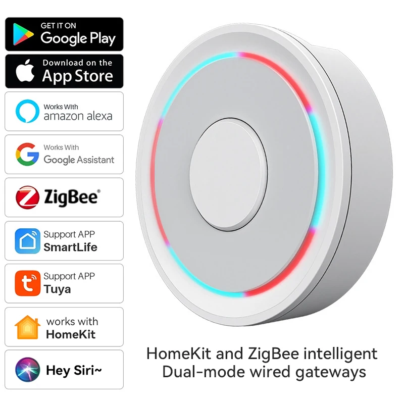 

Tuya ZigBee Gateway Homekit Wired Wireless Hub Smart Home Bridge Life Remote Control Protocol Work with Alexa Google Home Kit