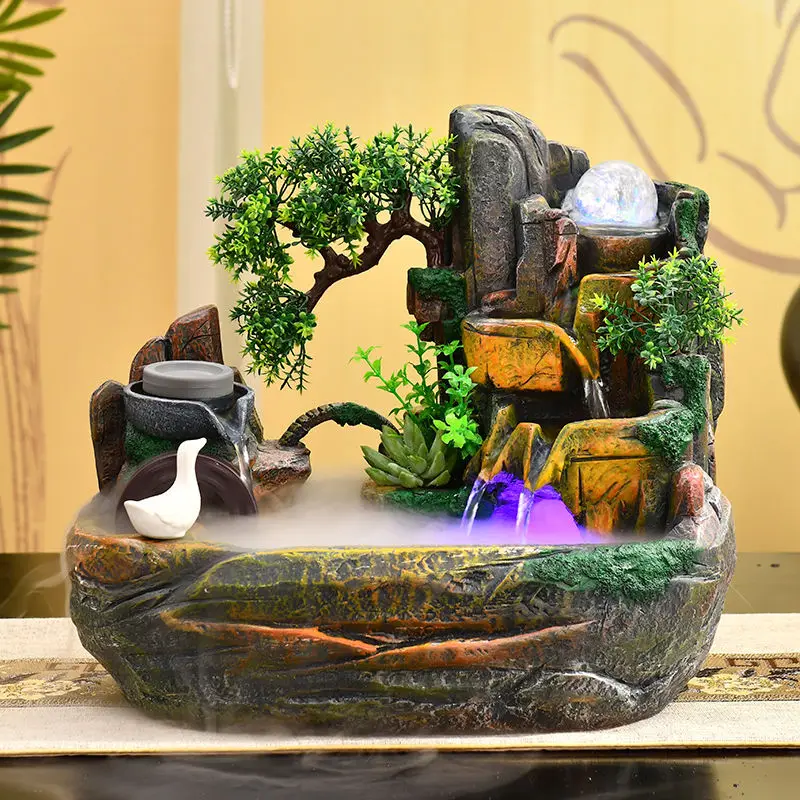 

Living Room Decoration Rockery Fountain Flowing Water Ornaments Artificial Landscape Desktop Decorations Opening Gift