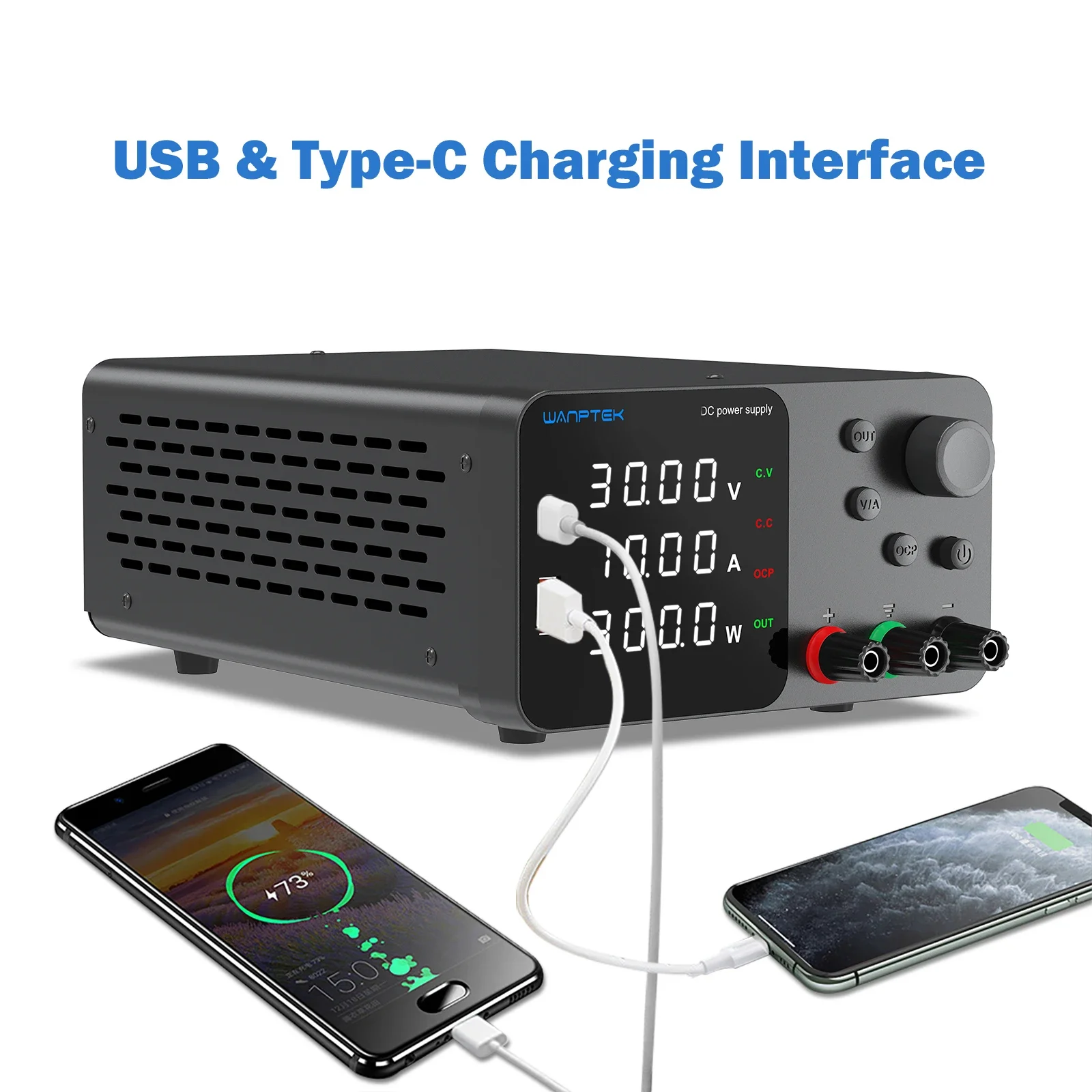 Регулируемый лабораторный настольный источник питания Wanptek 30 в 10 А