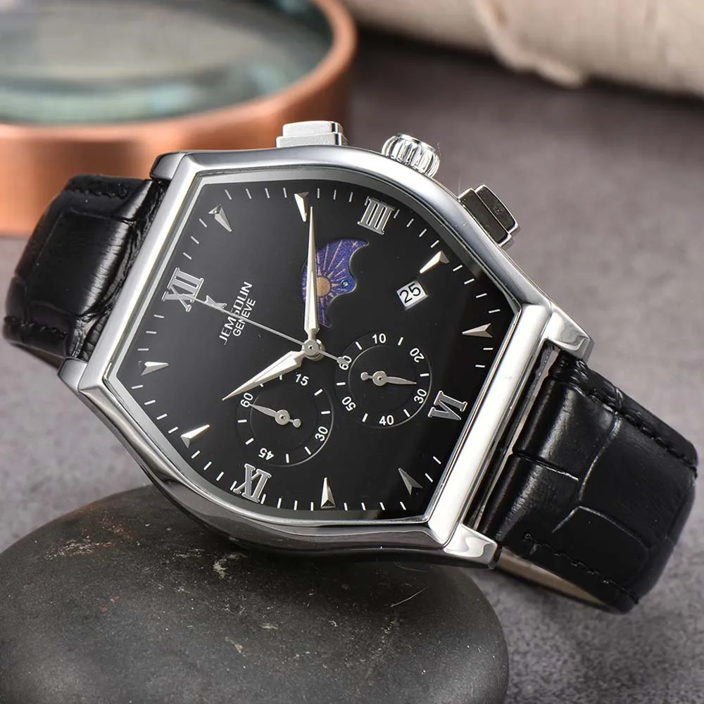 

New Classic Original Brand Watches For Mens Multifunction Tonneau Malta Series Automatic Date Moon Phase Watch Chronograph Clock