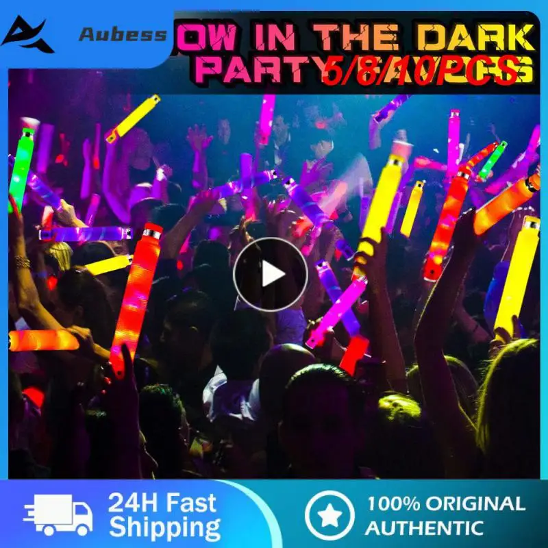 

5/8/10PCS Glow In The Dark Glowing Bracelets Plastic Luminous Tubes Children Education Glow Sticks Durable Party Supplies