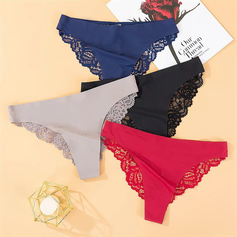 2 шт./компл. кружевные трусики бесшовное женское нижнее белье мягкое сексуальное