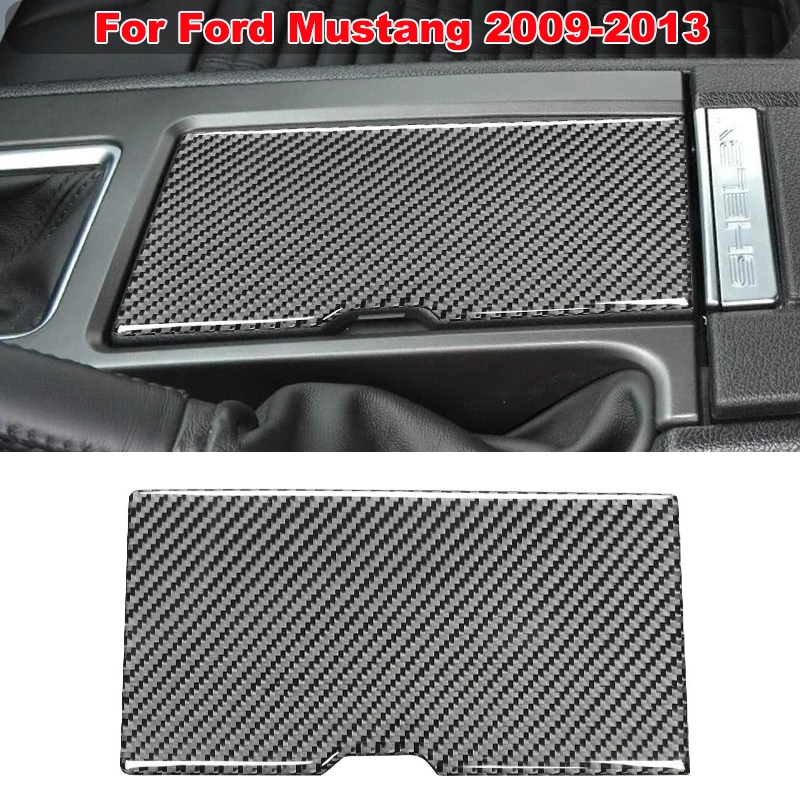 

Storage Box Panel Decoration Sticker Cover Trim For Ford Mustang 2009-2013 Interior Real Carbon Fiber Car Accessories
