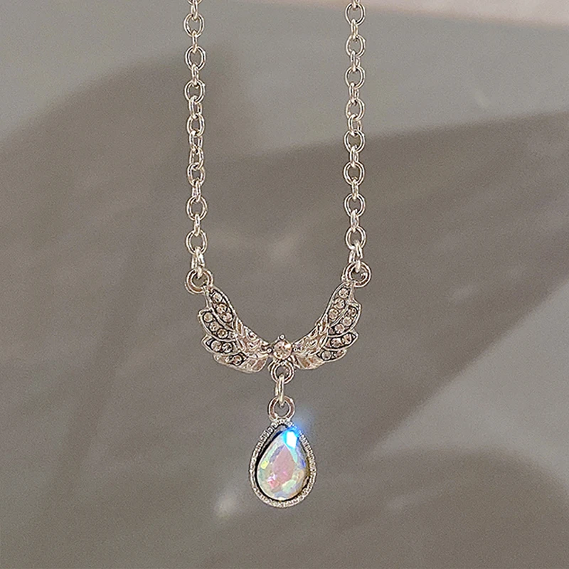 17KM Kpop блестящее ожерелье с подвеской Y2K сердце серебряный цвет цепочка Чокеры