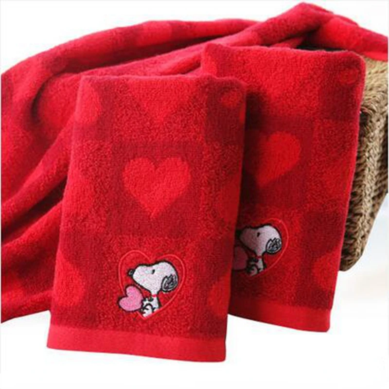 Хлопковое полотенце Snoopy аниме мужское и женское банное для лица в ванной прочные