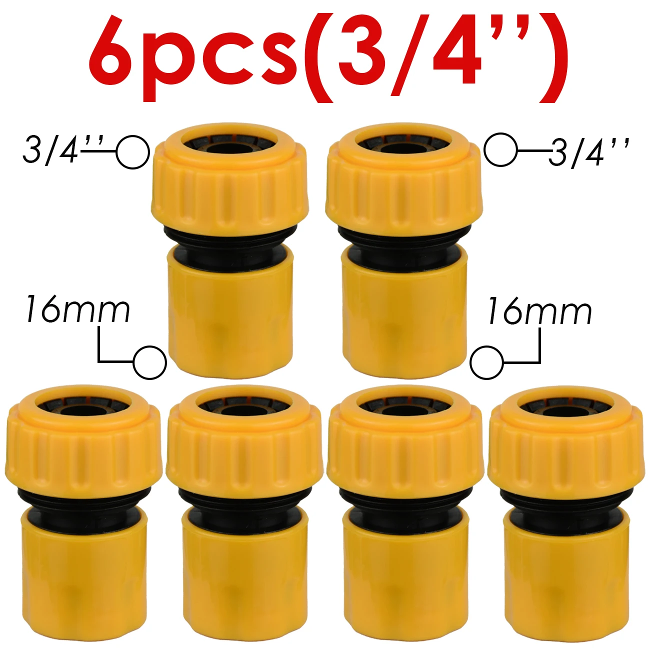 6PCS 3/4 1/2 inch Garden Hose Pipe Repair Connector Fitting Tubing Quick Connection for Drip Irrigation Watering Greenhouse images - 6