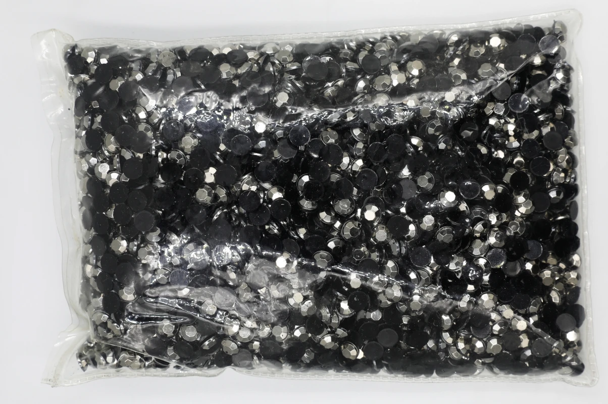 

Черные гематитовые Акриловые Бусины 1,5 ~ 12 мм, плоские круглые акриловые стразы, 3D акриловые украшения для дизайна ногтей/одежды