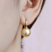 infun525 2022 trend new fashion earrings for women luxury stainless steel elegent golden shell pearl round drop wedding jewellry