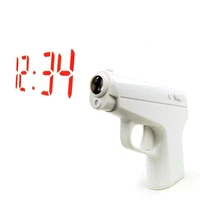 creative pistol alarm clock 007 pistol projection clock lazy alarm clock childrens toy clock home gift